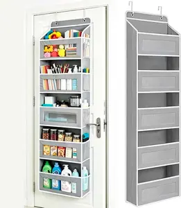 A large storage rack with 5 layers of shelves and 10 side pockets, it is highly suitable for storing items above the bathroom, bedroom and baby room doors.