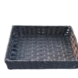 Home Decor Basket - Black Plastic with Open Design for Versatile Storage and Organization