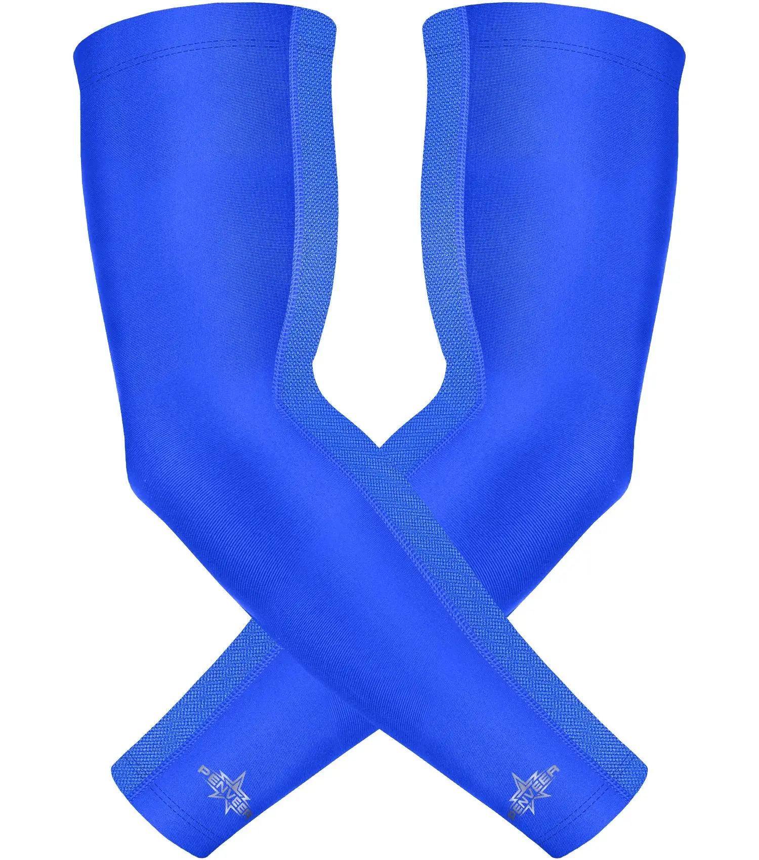 Penveer Men's Compression Arm Sleeves, 4-Way Stretch Cooling Fabric with Breathable Mesh Panels - Non-Slip Grip for Adult Baseball & Outdoor Sports, Secure Hold, 4-Way Stretch Fabric, Slip-Resistant Silicone Grip, Sporty Sports Sleeves & Support