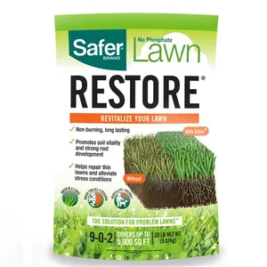 Safer Brand 7023250 5000 sq. ft. 20 cu in. 9-0-2 All-Purpose Lawn Fertilizer for All Grasses