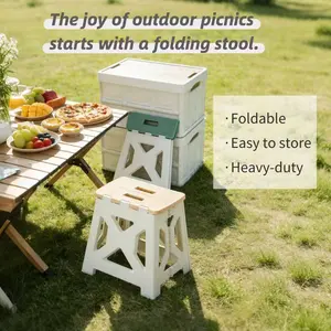 [Compare Sizes Before Buying] Heavy-Duty Folding Step Stool (1-Pack) - Non-Slip ABS Plastic, Extra-Large, 310 Lbs Capacity, Sturdy Yet Lightweight, Multiple Sizes Available, Ideal for Camping & Kitchen Use