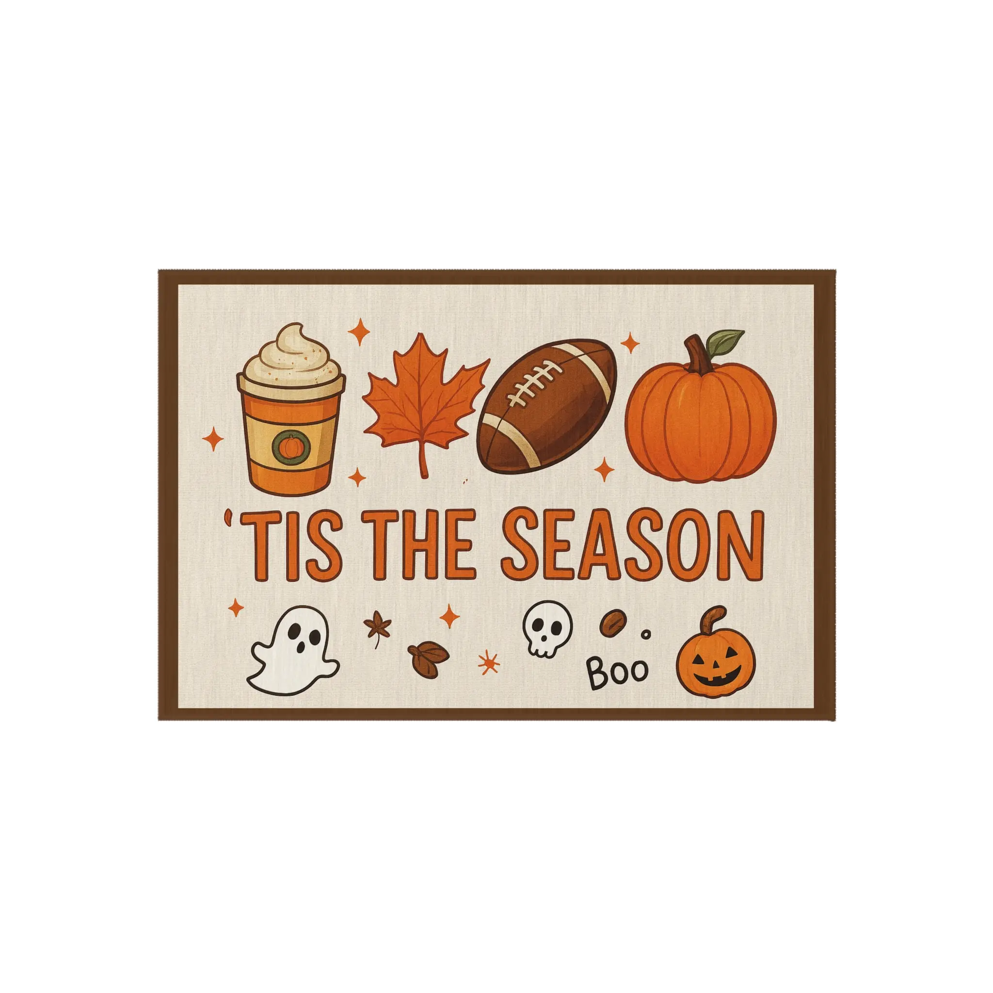 Seasonal Outdoor Rug, Fall Decor Mat, Halloween Welcome Mat, Cozy Home Entrance, Autumn Vibes Rug, 'Tis The Season Design