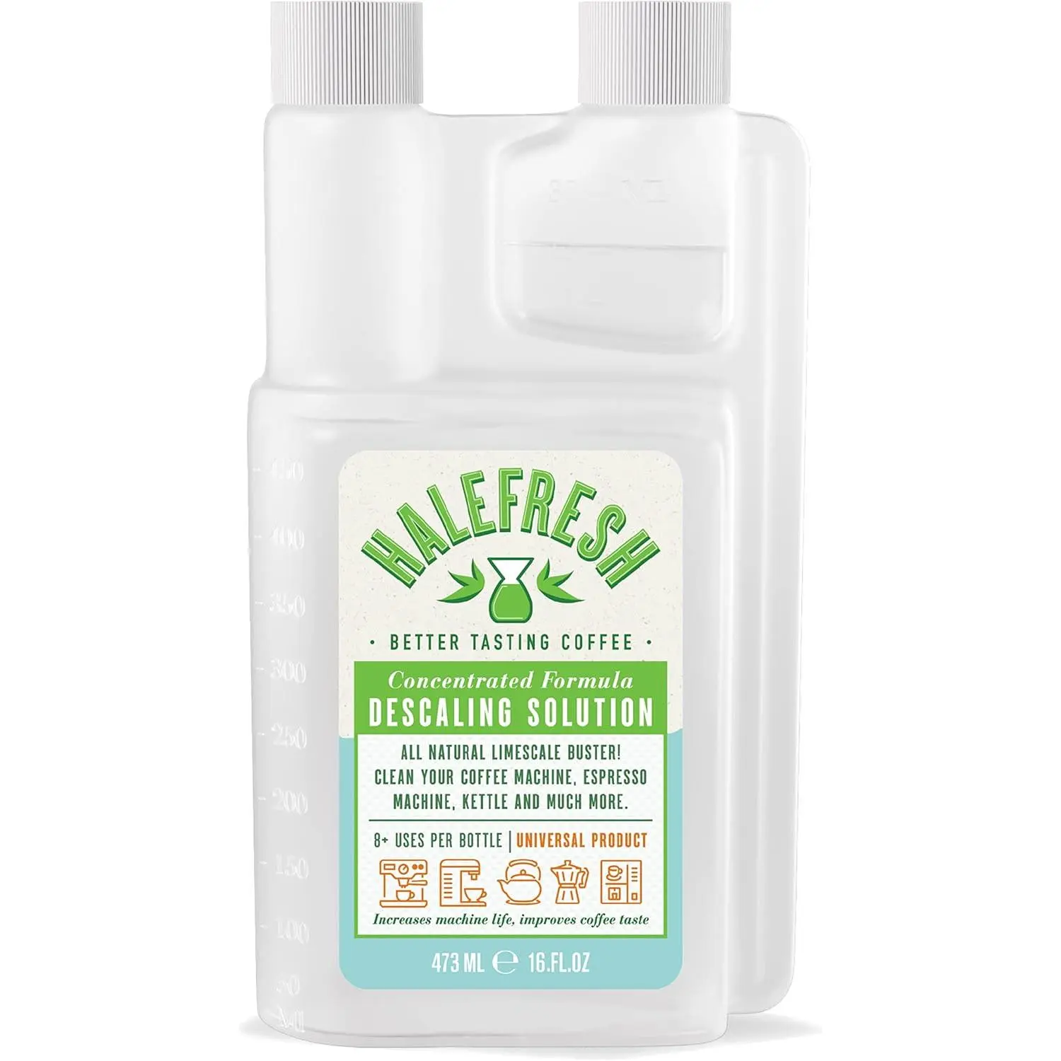 Descaling Solution Coffee Maker Cleaner - All Natural w/8+ Uses Per Bottle for Keurig, Saeco, Gaggia, Ninja and all Coffee and Espresso Maker