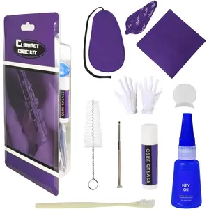 Clarinet Cleaning Kit, Clarinet and Saxophone Care Kit, Key Oil, Cork ,  Swabs, Cleaning Cloth, Thumb Rest, Mouthpiece Brush, ...