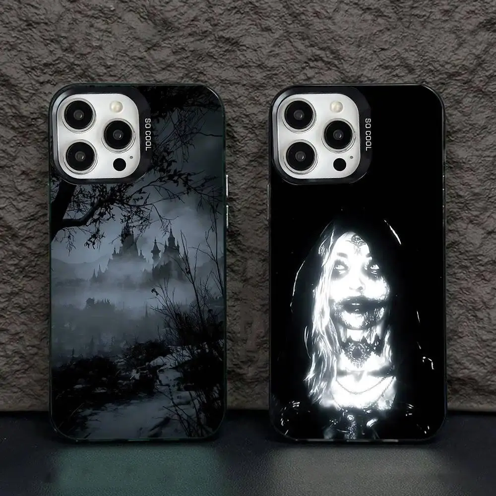 Resident Evil Village Personalized Protective Smartphone Casing - Black Candy Matte Shockproof Cover with Resistance for iPhone 1,12,13,14,15,16,17 & Pro/Max/Plus Models, Animal-Themed Mobile Phone Accessories