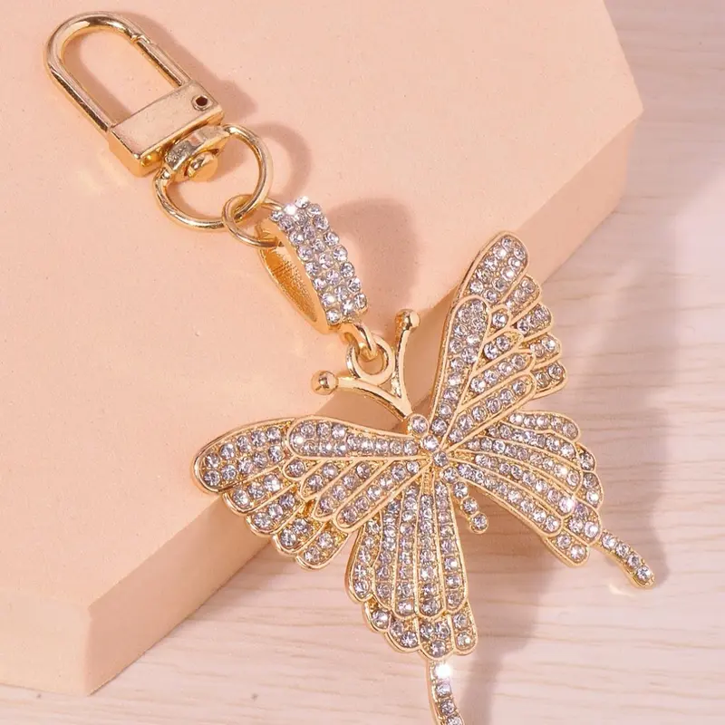 1pc Butterfly Design Bag Charm Keychain Stylish Playful Charm Cute Keyring Bag Suitcase Accessory Bag Accessories Shoulder Bag Crossbody Bag Handle Bag Handbag Party Holiday Gift Birthday Fashion Bag Charms Bag Charms For Handbags Charms For Purses
