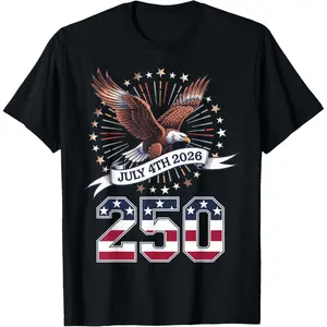 250th Anniversary July 4th Patriotic USA T-Shirt 1776-2026 Celebration Tee