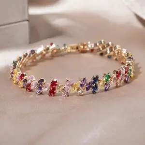 1pc Boho Elegant Copper Bracelet ,Women'S Chain Link Watch Band,Versatile Jewelry for Daily Wear and Parties, All-Season Accessory