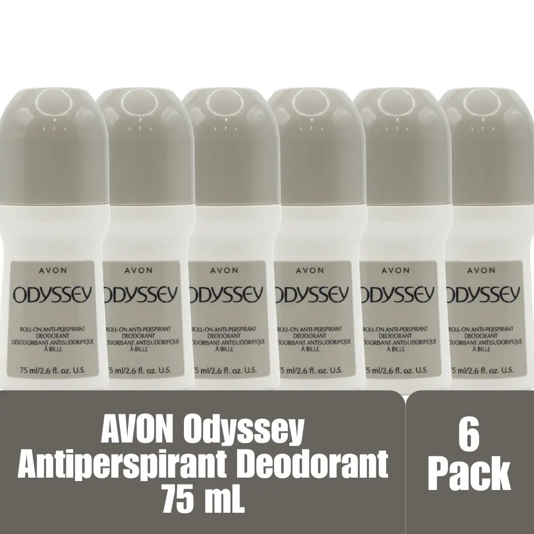 AVON Odyssey Roll-On Antiperspirant Deodorant 6-Pack, 75ml / 2.6 fl oz Each