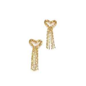 Mi Amore Embellished Dangle Earring - Gold