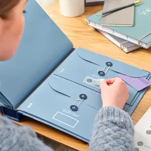 12-Slot Accordion File Folder with Colorful Labels – Durable and Adjustable Document Organizer for Office, School & Home Use