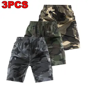 Men’s Camouflage Cargo Shorts 3-Pack – Upgraded Summer Loose Quick-Dry Shorts for Casual Wear, Beach, and Outdoor Activities