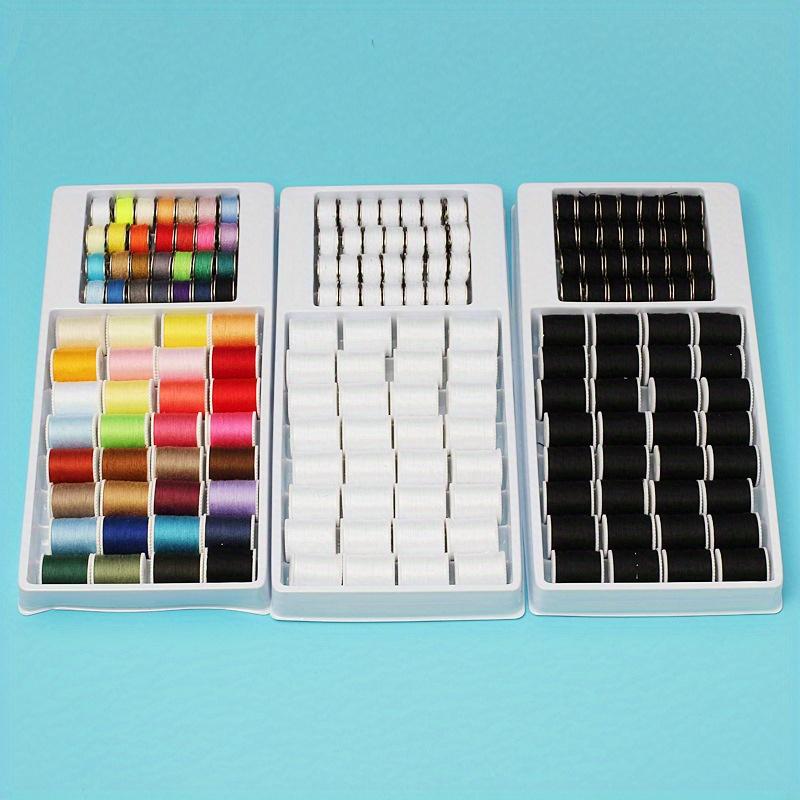 60pcs/Set Sewing Thread Kit, Mini Spools and Bobbins for Sewing Machine, Hand Sewing