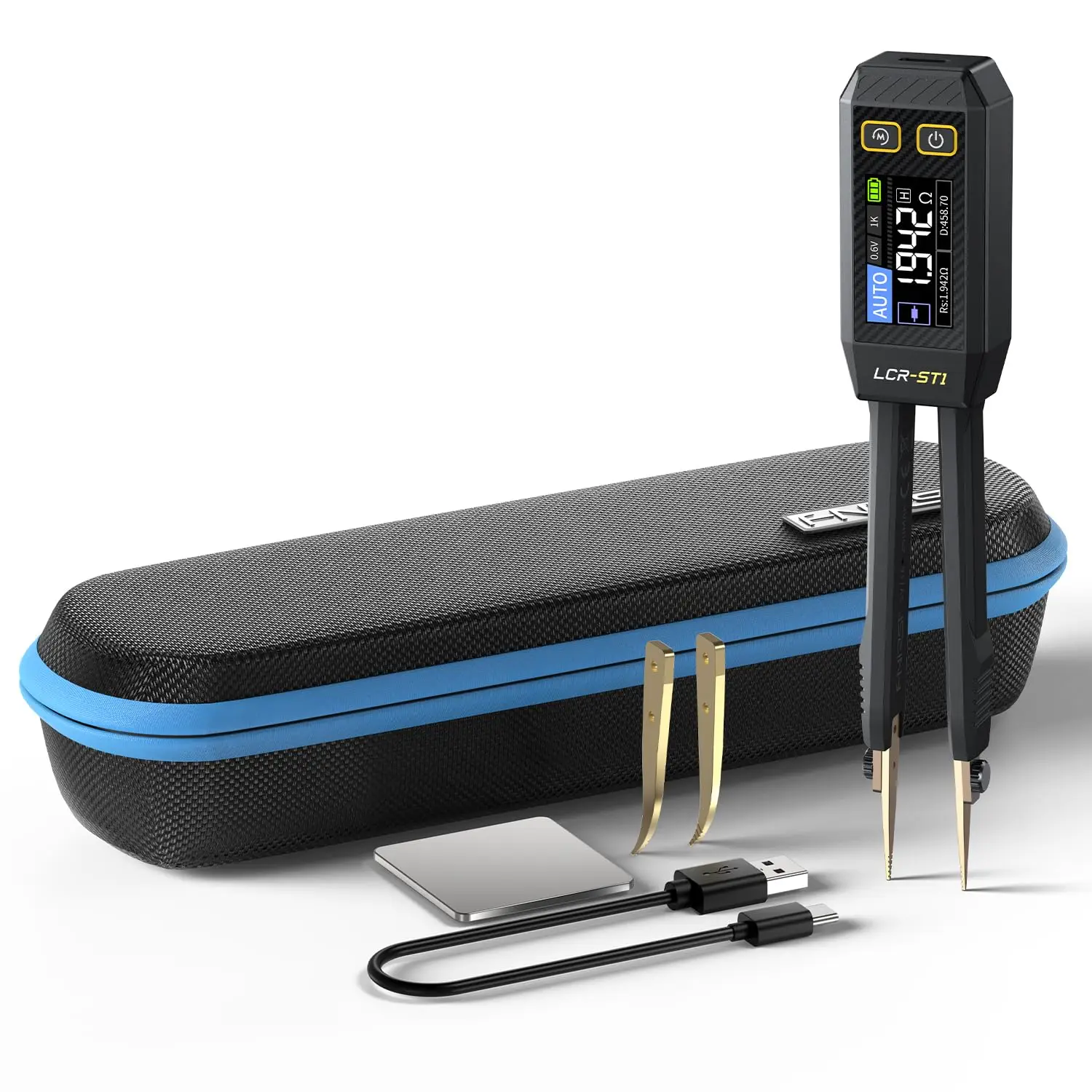 FNIRSI LCR-ST1 Mini Smart Tweezer LCR SMD ESR Tester Resistance Capacitance Inductance Continuity Diode Test Measurement Tools