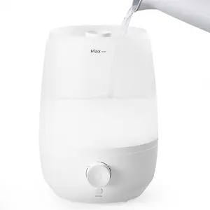 Humidifiers for Bedroom, 2.5L Humidifiers for Home, 250ml/h Mist Output, 7 Adjustable LED, 25hrs Essential Oil Diffuser, 25dB Top Fill Ultrasonic Humidifier for Baby and Indoor Plants