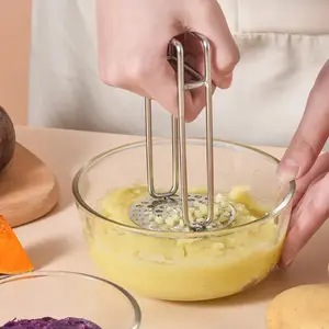 1/2pcs stainless steel potato masher, kitchen tool, red sweet potato fruit masher, crushed mash