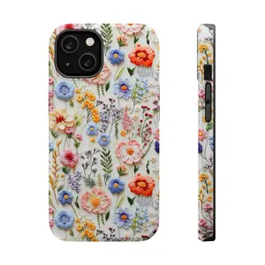 Floral Pattern Phone Case, Magnetic Tough Protective Cover for iPhone 17 16 15 14 13 12 Pro Max