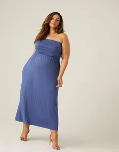 Plus Size Strapless Maxi Dress