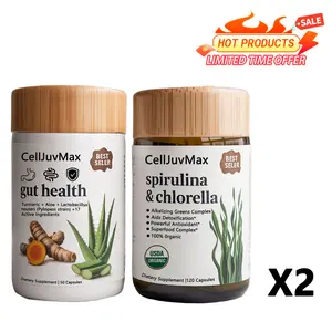 Gut Health Bundle - Gut Health + Spirulina & Chlorella - Natural Supplement Bundle - Prebiotics Probiotics Dietary