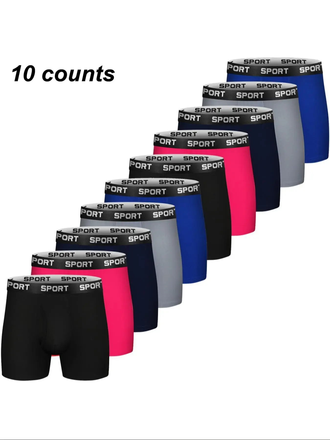 Men's Solid Color / Letter Tape Stretchy Boxer Briefs, Casual Comfy Slim Fit Breathable Moisture Absorption Opening Crotch Underwear for Daily Wear, M