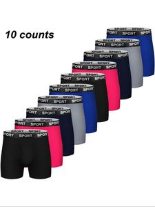 men's solid color / letter tape boxer brief, casual comfy breathable moisture absorption opening crotch underwear for daily wear, mens underwear for all seasons, undergarments, athleisure menswear, underwear boxer briefs