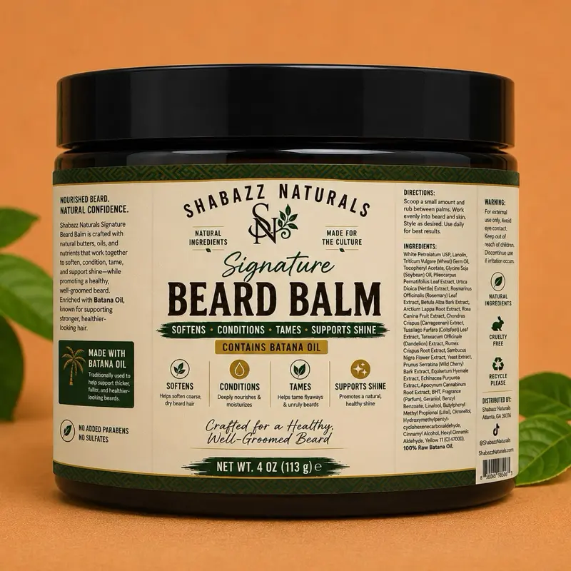 Batana Oil Signature Beard Balm – Softens, Conditions & Tames – 4 oz