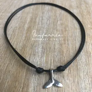 Whale Tail Choker, Black Choker, Adjustable Choker WN001961