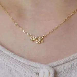 s925 sterling silver gold plated Daisy Flower Delicate Jewelry Accessory，Holiday Birthday Valentine's Day Gift for Girlfriend Women Girls, Elegant All- match Classic Daily Wear，Creative Christmas New Year's Minimalist Cute Fashion Pendant Chain Necklace