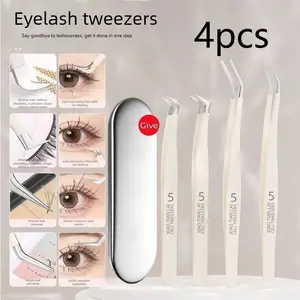 1/4pcs comes with a high-end travel storage box, high-precision false eyelash tweezers, extensions, beginners, gold feather clips, eagle clips, and beginners, a must-have tool for blind selection, Eyelash Extension Kit, Eyelash Tools
