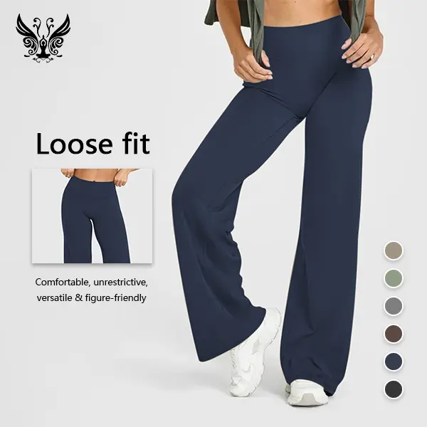 YIZHEN Women's High-Waisted Loose Straight-Leg Sporty Joggers, Comfortable Breathable Athleisure Style Bottoms, Figure-Friendly Pants for Women, Ideal for Sports & Casual Wear