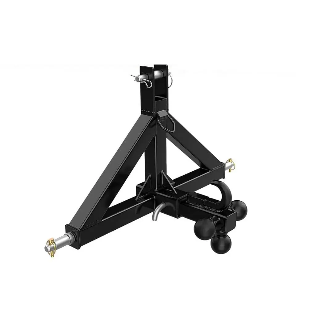 3 Point Trailer Hitch for Tractor - Category 1 Quick Hitch with 2" Receiver & Ball Mount, Compatible with Kubota BX, Kioti, Yanmar, NorTrac Tractors,Black