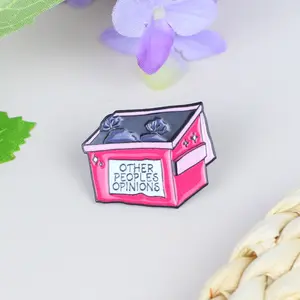 Funny Sarcasm Enamel Pin, Other People’s Opinions Trash Pin Gift For Sassy Girl Women Sarcasm Lover, Don’t Care Brooches, Anti-opinion Badge