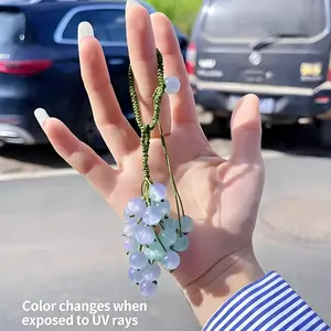 DIY Color-Changing Grape Hanging Ornament, UV Reactive Beads, Creative Keychain, Phone Charm, Student Couple Gift, Craft Kit