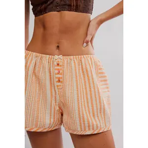 Free People: Home by 8 Boxer in Coral Combo