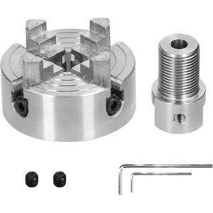 Lathe Chuck 3 Jaws 4 Jaws Self Centering Lathe Chuck Manual Self Centering Mounting Bolt for Grinding Milling Turning Machine (4 jaws-5mm)