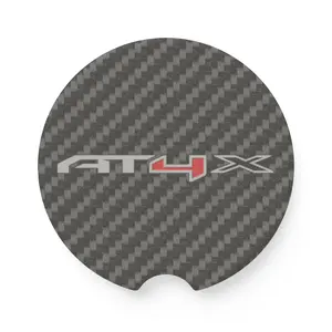 GMC AT4X Soapstone Car Coaster, Carbon Fiber Design, Auto Accessories, Gift for Car Enthusiasts, Road Trip Must-Have, Home Decor
