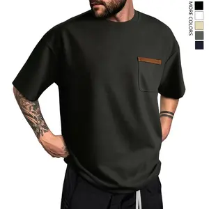 Men’s short-sleeve crew-neck T-shirt, casual T-shirt top suitable for leisure wear and outdoor activities; summer menswear, men’s tops, summer tops