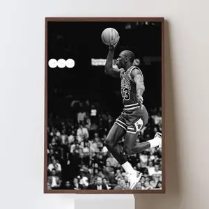 Iconic Michael Jordan Wall Art Poster Black & White Sports Photography