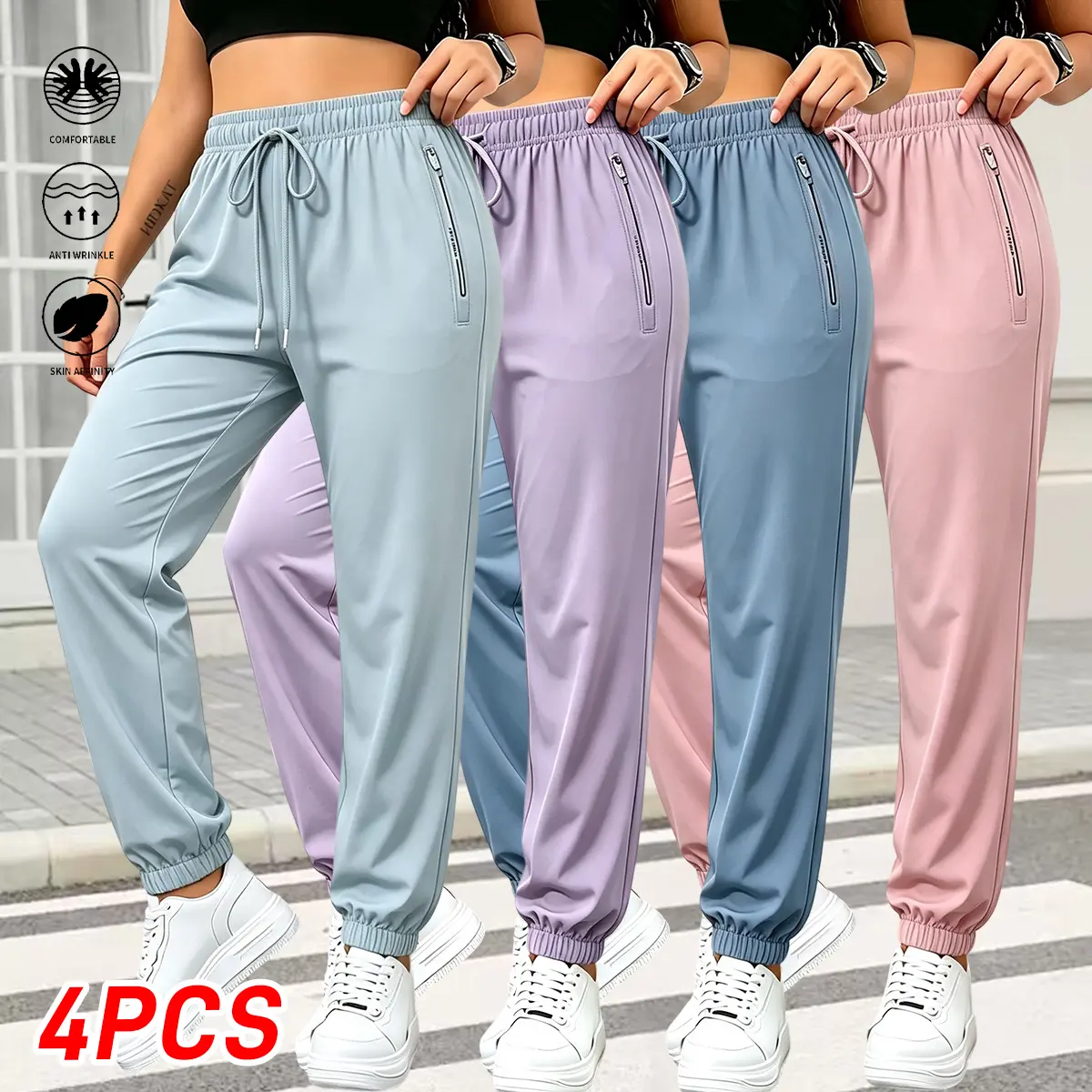 Women’s quick-dry athletic pants with drawstring waist, casual long pants suitable for outdoor activities – Spring/Summer/Autumn, Summer; full-length pants with drawstring waist for outdoor travel – Casual pants