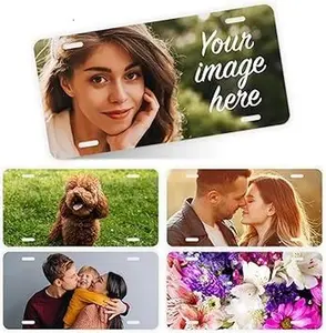 Your Image Here Personalised License Plate – Custom Photo Logo Text Decorative Car Tag or Wall Sign, 12"x6" Aluminum, Pre-Drilled, Easy Install