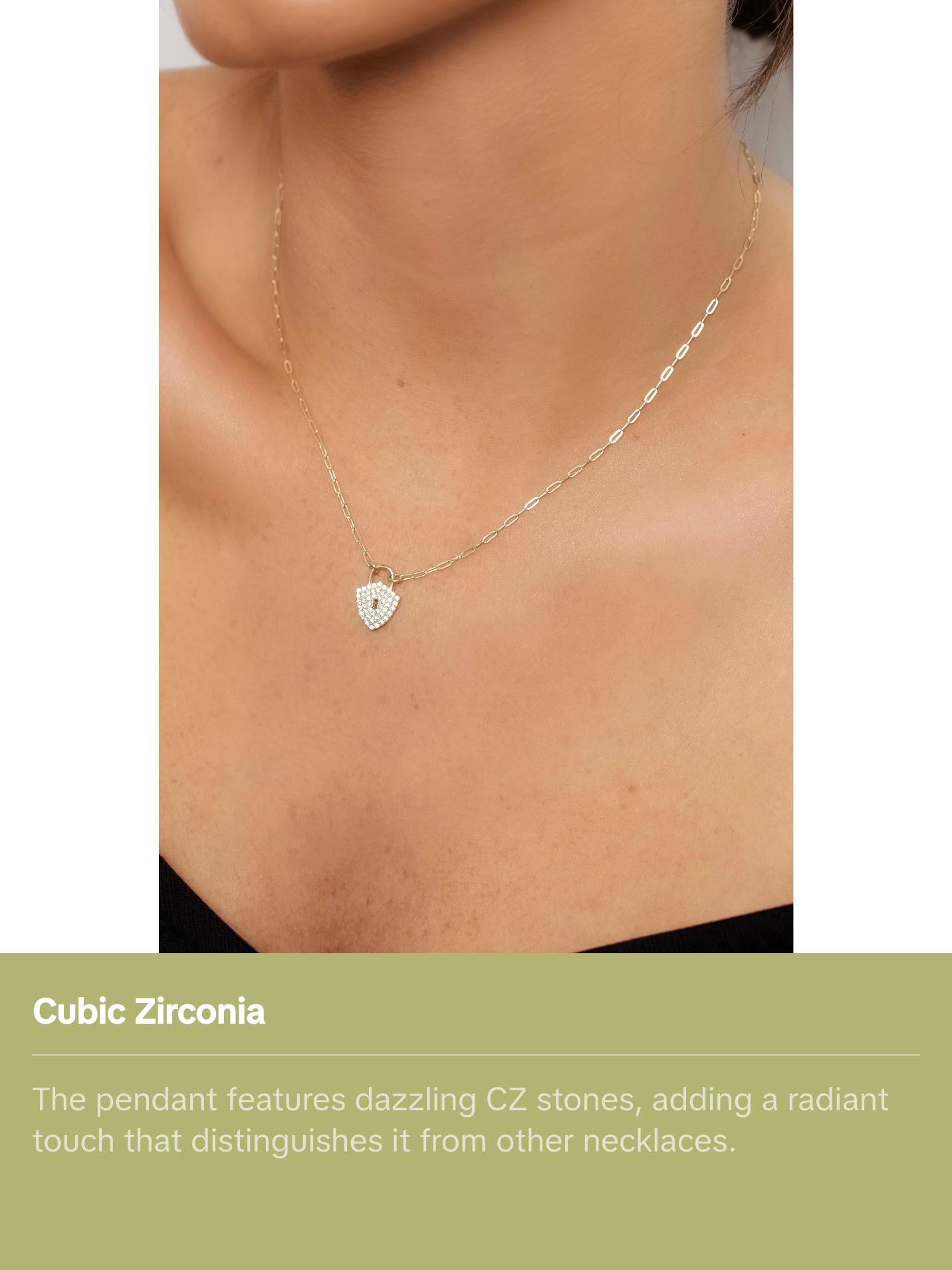 Shield Padlock Necklace