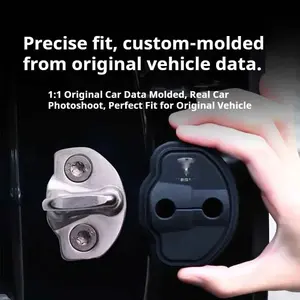 4 Pcs Tesla Car Door Lock Silicone Cover, Tesla Silent Vehicle Mat Stable Exterior Accessories for Tesla Car Silent Noise Reduction Protection Silicone Protective Cover