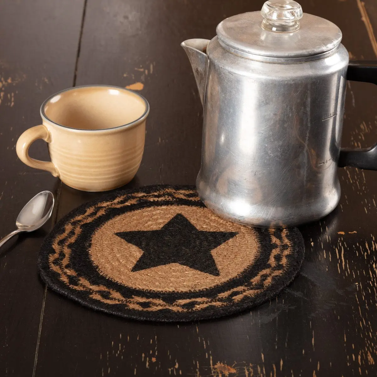 Blackstone 5-Point Star Trivet - 8" Diameter Kitchenware Accessory with Alternating Braids, Rustic Farmhouse Home Decor Coaster