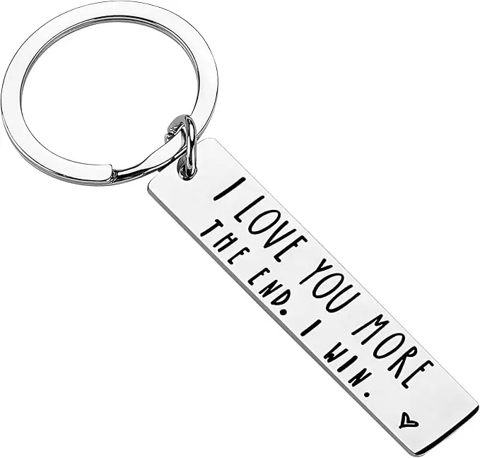 Puzzle Piece Couple Keychain Set, Romantic Stainless Steel Keyrings with Engraved Love Message, Anniversary Gifts for Boyfriend & Husband, Boyfriend Gifts, Romance, Father's Day, Rust-Free, Text Engrave, Small, Easy To Carry