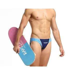 Summer New Triangle Swimming Trunks for Men Color Matching Design Comfortable Fit Swimwear with Vibrant Colors