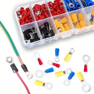 280pcs Crimp Spade Brass Terminal Electrical Wire Cable Connector Kit, Crimp Spade Insulated Ring Fork Crimping Tool, Durable Reliable Connectors, Detachable Connector