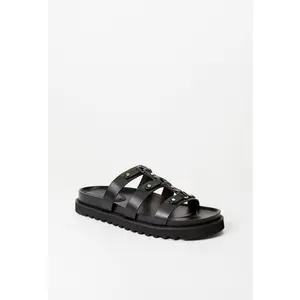 JUST FAB Women's Gladiator Platform Slide Sandals - Slip-On Footwear for Summer, Streetwear - Women's Walking Shoes, Casual Shoe