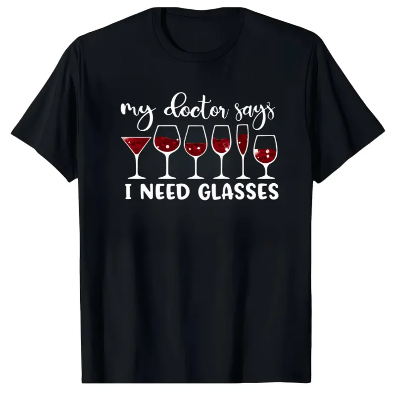Comfortable Chic Men T-Shirt 'Martini & Wine Glass Design with Slogan Men's T-Shirt Comfortable Crew Neck Casual Cotton ShortSleeves Soft Breathable Top Menswear Tshirt Summer Spring Streetwear Cotton Fabric Trendy Print