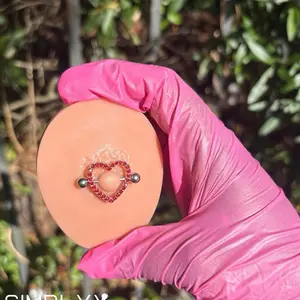 Red chrome crush nipple ring
