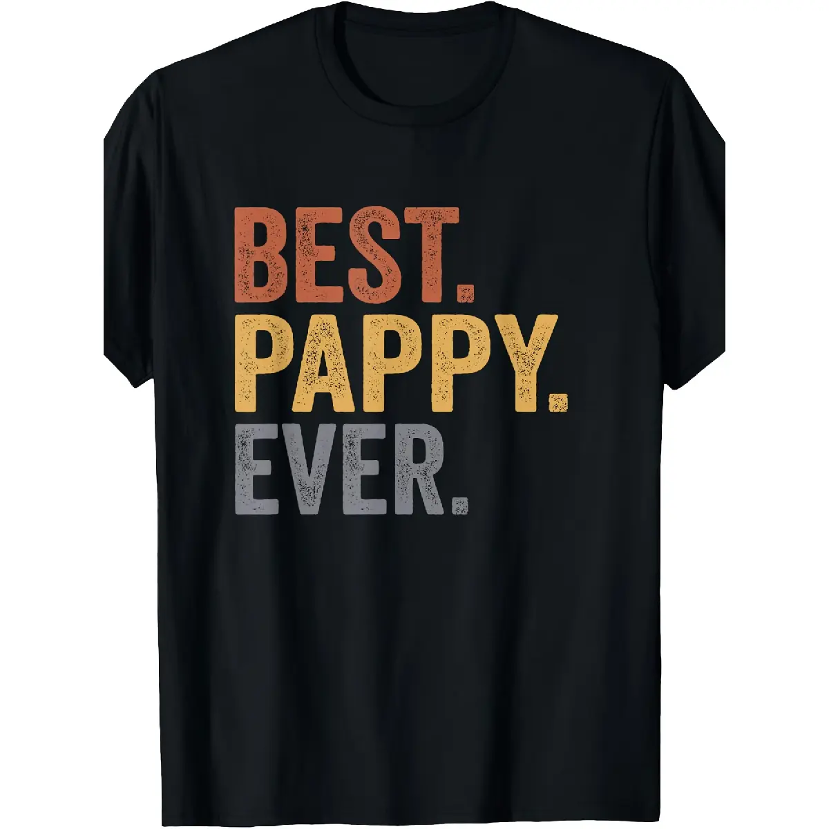 'S & 'S Short  Men's Best Pappy Ever T-Shirt - Gift Suitable for & Grandpa, Casual Round Neck Tee with Pappy, Machine Washable Comfortable Casual Attire for Birthdays, Father's Day Gifts from Grandkids